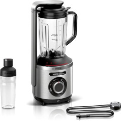 BOSCH VitaMaxx Vacuum Blender, Strong Mixing Performance, Automatic Function Vacuum + Mixing, Ice Crusher, 1000 Watt, Silver, Aluminium/Black