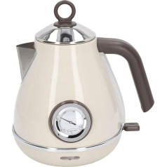 Acouto Electric Kettle with Retro Paint, Fast Boiling, Dry Burn Protection, 360 Degree Rotating Base, Temperature Display, 1.7 L Capacity (White)