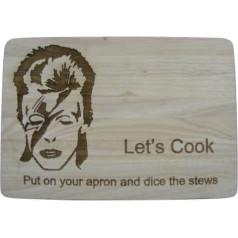 David Bowie Chopping Board for Cooking, Baking, Cheese, Laser Engraved Wedding or Birthday Gift, Wood, Bamboo, Premium Hardwood, 30 x 20 x 1.5 cm