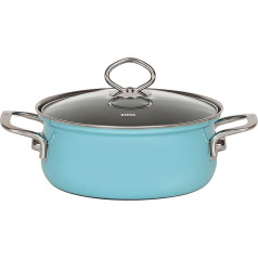 Riess 0657-037 Nouvelle - Kristallblau Casserole with Glass Lid 20 cm, Diameter- /2 Litre Sky Blue