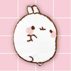 6vibes Molang Bathroom Rug - Bath Mat Non-Slip - Extra Absorbent Bath Mat 55 x 75 cm - Super Soft Shower Mat - Washable with Washing Machine - Gift and Fan Item