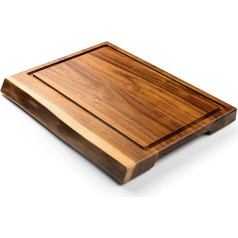 Style de Vie Chopping Board Acacia Wood with Natural Edge and Juice Channel 40 x 29 x 3 cm