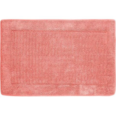 PANA Viscoelastic terry bath mat, high pile bath mat, shower mat with viscoelastic memory foam, non-slip and absorbent, size: 50 x 80 cm, colour: coral