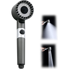 5 in 1 High Pressure Massage Shower Head, 4 Modes Shower Head with Filter, Hand Shower with Scalp Massager, Shampoo Brush, Multifunctional Shower, One Click Switch
