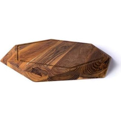 Edge of Belgravia Teak Star Teak Wood Chopping Board 45 x 45 x 4 cm with Juice Key