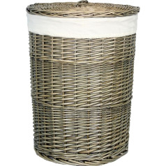 Large, Antique Wash Wicker Laundry / Linen / Washing Round Basket