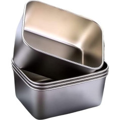 MVSR Pack of 4 Food Storage Containers with Lid, Meal Prep Boxes, Stainless Steel, Oven, Freezer, Dishwasher Safe (500 ml)