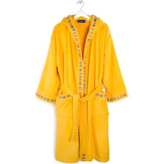 Spugnissima Yupi Junior Hooded Bathrobe Plain 10-12 Years Yellow