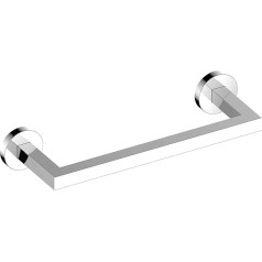 KEUCO Towel Rail Made of Metal, High-Gloss Chrome-Plated, 36 cm Wide, Square Towel Rail for Bathroom and Guest Toilet, Wall Mounted, Bath Towel Rail, Edition 90