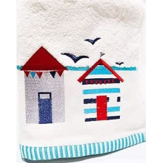 Lex's Linens Beach Hut & Birds Embroidered Towels (Bath Towel)