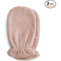 Mushie Bath Gloves Set of 2 | Face Cloths for Adults and Children | Unisex | 100% Cotton | Bathroom Accessories (Blush)