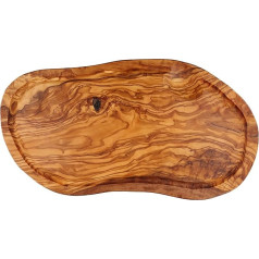 Cleminson 45 x 22 cm Olive Wood Carving Chopping Board and Serving Board with Juice Groove - Large