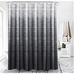 Xlabor Colour Gradient Shower Curtain 240 x 200 cm Waterproof Anti-Mould Fabric for Bathroom Dark Grey 240 x 200 cm