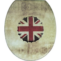 Sanitop-Wingenroth Union Jack 40249 1 Toilet Seat with Soft-Closing Comfort Metal Effect