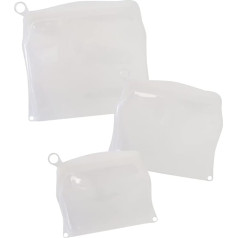 pandoo Reusable Silicone Bags | Food Freezer Bags | Dishwasher & Microwave Safe | Sustainable Vegetable Bags and Storage | Silicone Bags for Hygiene | Set of 3