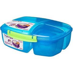 Sistema Lunch Triple Split Lunchbox / Lunch Box with Yoghurt Pot, 2 L, assorted colours