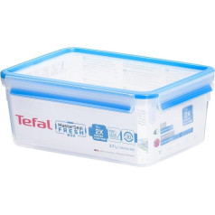 Tefal Master Frischhaltedose für Lebensmittel, rechteckig, transparent/blau, Plastik, transparent/blau, 3.7 Litre