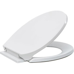 Soft Close Toilet Seat Antibacterial with Adjustable Hinges Oval Easy Top Fixing
