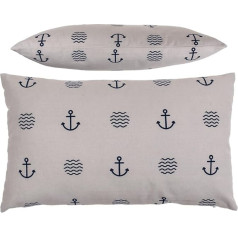 Out of the blue White Decorative Cushion, Modern Maritime, with Zip, Approx. 30 x 50 cm, 64% Polyester, 19% Cotton, 17% Viscose, 300 g Filling Weight