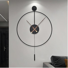 Large Modern Pendulum Wall Clock for Living Room Kitchen Office Bedroom - Minimalist Design Wall Clocks Battery Operated Non Ticking Silent Clock Movement Round Metal Wall Clocks Home Decor 60CM