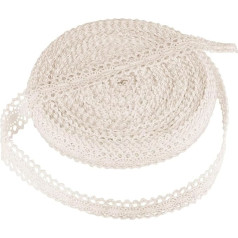 Naler 20 m Lace Ribbon Beige Border Cotton Decorative Ribbon Vintage Lace Border Crochet Border for Crafts Sewing Wedding Decoration Scrapbooking Gift Box