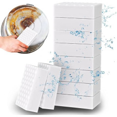 Magischer Schwamm-Radierer, 10 Stück, 2 x extra langlebiger Melamin-Schaumstoff, Allzweck-Spülschwamm, Scheuerpads, weiß, kratzfest, Schwammreiniger für Küche, Geschirr, Bad, Wand