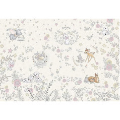 Komar Disney 8-4023 Photo Wallpaper Best of Friends 368 x 254 cm Wall Decoration for Girls Baby Room Bambi Dumbo Marie Baby