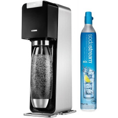 SodaStream Power Electronic Water Carbonator with CO2 Cylinder and 1L PET Bottle (BPA Free), the Electric Water Carbonator in Perfect Design and Elegance, Black