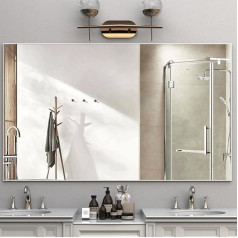 BEAUTME Bathroom Mirror 152.4 x 91.5 cm, Wall Mirror, Large Mirror, Cosmetic Mirror for Wall/Bathroom/Dressing Room/Bedroom, Modern Mirror, Horizontal or Vertical (White)