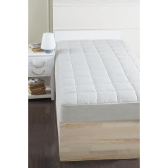 ABAKUHAUS Mattress Topper with Silicone Filling Removable Topper for Mattress Protector Quilted Fitted Outer Cover Comfort Full Body Support 2 cm Height 90 x 200 cm