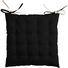 Lovely Casa - Seat Cushion - Size 40 x 40 cm - 100% Cotton - Colour Black Linen - Duo Model - Exceptional Quality - Comfortable and Elegant - Easy to Clean