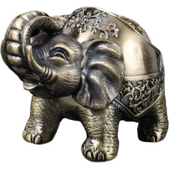 VOANZO Metal Ashtray Elephant with Lid Seal Creative Decorative Ashtray Men Gifts Retro Craft Ornaments (Bronze)