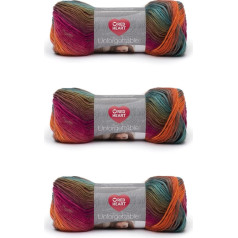 Red Heart Boutique Unforgettable Sunrise Yarn - 3 Packs of 100g - Acrylic - 4 Medium (Comb) - 270 Metres - Knitting / Crochet