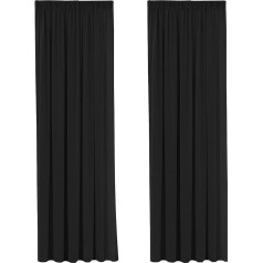 H.Versailtex Blackout Curtain, Opaque Curtain with Eyelets, 2 Pieces 245 cm x 130 cm (H x W), Set of 2