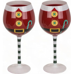 MIJOMA Christmas Glasses in Santa Design, Set of 2 - Exclusive, Trend-Conscious Christmas Decoration with Style and Charm for Stylish Celebrations and Decoration. (Wine Glasses - 480 ml)