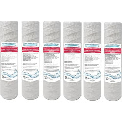 Filtri Acqua Italia Cartridge Filter Wire Wound 10 Inch Micron 5 Polypropylene Sediment Set of 6