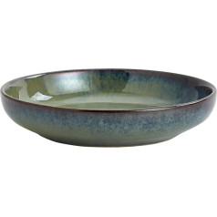 Swuut Transmutation Glaze Serving Pasta Bowl, 10 Inch Ceramic Wide Salad Bowls, 50 Ounce Large Fruit Bowl for Kitchen, Microwave Dishwasher Safe (Light Green)