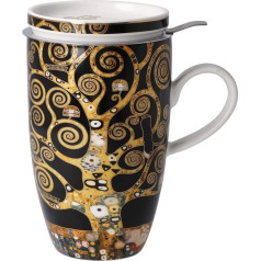 Goebel Porcelain Gustav Klimt Tea Cup with Lid and Strainer 450 ml The Tree of Life