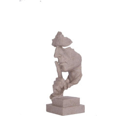 Mubeey Abstract Sculpture Statue Sandstone Resin Keep Silent for Home Desktop Bookshelf Office Decoration 31.5cm (Brown)