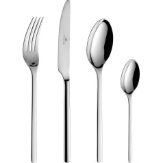Gerlach Modern Cutlery Set for 6 People Dishwasher Safe Stainless Steel Elegant Cutlery with Knife Fork Spoon and Teaspoon Cutlery Rustproof 24 Pieces
