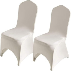 Namvo 10 Pieces Chair Cover Spandex Lycra Stretch Protective Cover Suit for Wedding Party Banquet Elastic Dining Room Chair Protector (Cream White)