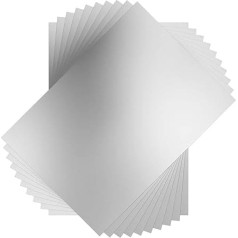 SENENQU 100 Pieces A4 Silver Mirror Card 250gsm Metallic Paper Craft Card 29x21cm Glossy Single Sided for DIY Craft Projects Card Making Scrapbooking
