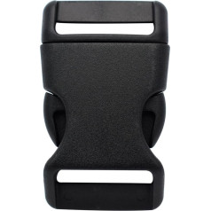 Plastic Buckles Contoured Side Buckles for Paracord Bracelet Bag Backpack 25mm Black Pack of 25pcs