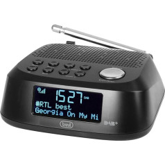 Trevi RC 80D4 DAB Electronic Radio Alarm Clock with DAB/DAB+ Digital Receiver, Large LED Display, Sleep Function, Snooze Function, Black