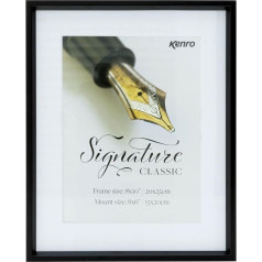 Kenro Signature Classic Series SGC2030B Metal Photo Frame Matt Black 28 x 35 cm with 8 x 12-inch Picture Mat