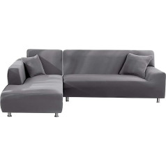 laamei Sofa Cover Elastic Peninsula Corner Sofa Slipcover Stain Resistant Polyester L Shape