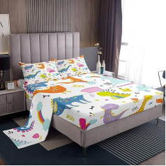 Dino Dino Boys Girls Jungle Animals and Wildlife 3 Piece Duvet Cover Set Single