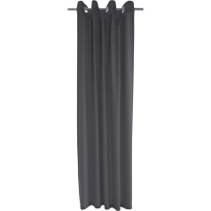 Homing Opaque curtain with eyelets, graphite, (1 piece), 245 x 140 cm (H x W), living room, bedroom, children's room, plain modern