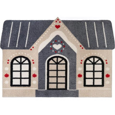 wash+dry Cosy Cabin Doormat 60 x 85 cm Washable for Indoor and Outdoor Use