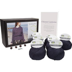 DesignEtte 100% Egyptian Cotton Knitting Set Chinese Lanterns P, Cotton, Graffite, XX-Large